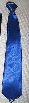 Solid Blue Adjustable Bow Tie,Necktie & Blue Glittered Suspenders Combo Set!New