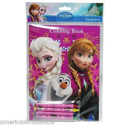 Disney Frozen (4 different designs) Anna&Elsa Blue Coloring Book & Crayons-New!