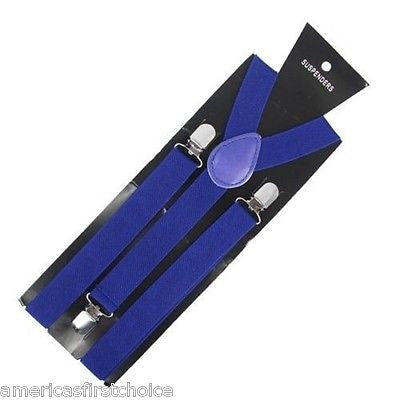 Unisex Deep Dark Black Y-Back Style Back Adjustable suspenders-New in Package