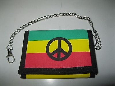 Rasta Green Yellow Red Peace Sign Wallet Unisex Men's 4.5" x 3" W-New!VERSION2
