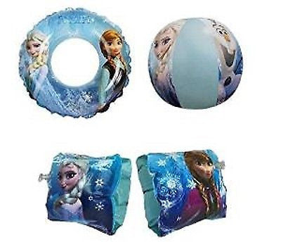 Disney Frozen Olaf &Elsa 20" Inflatable Beach Ball,Floating Rings,& Arm Floats