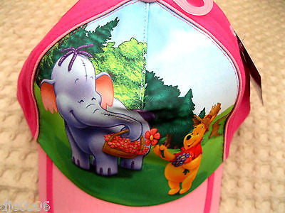 Disney Winnie the Pooh Screen Print  Boys Girls Pink Baseball Cap-New with Tags!