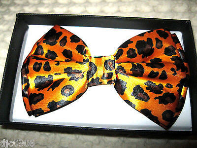 BRONZE LEOPARD ANIMAL PRINT TUXEDO ADJUSTABLE  BOW TIE BOWTIE-NEW IN GIFT BOX!