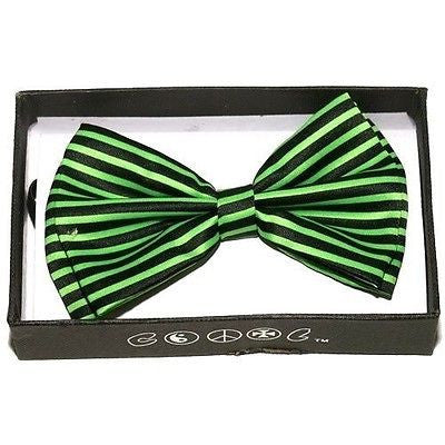 GREEN BLACK STRIPES TUXEDO ADJUSTABLE BOWTIE BOW TIE-NEW!BLACK GREEN BOW TIE