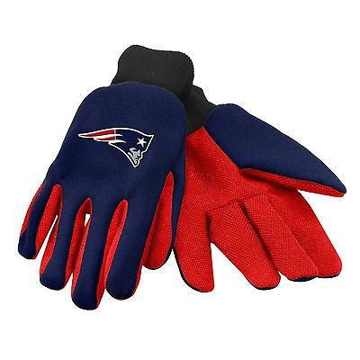 New England Patriots Blue/Red Team Logo Licensed NFL Sport Utility Gloves-New!