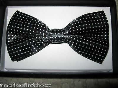 Kids Solid Black Bow Tie & Black Adjustable Suspenders Combo Set-New in Pkg!VR2