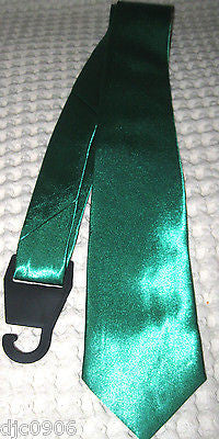 Unisex Christmas Solid Green Neck tie 57" L x 3" W-Shiny Green Neck Tie-New!