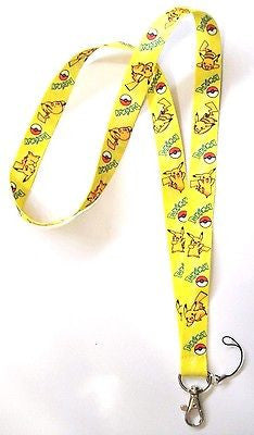 Pokemon Pikachu Yellow Lanyard ID Holder with Pokemon Pikachu Plush-Brand New!