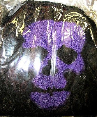 Large Purple Skull on Black Winter Knitted Skull Beanie Ski Cap-New!Purple Skull