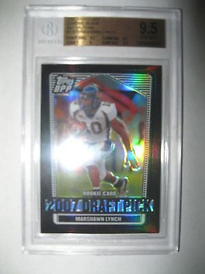 Marshawn Lynch RC 2007 Topps DPP Chrome Black Refractor Rookie GEM Graded BGS9.5
