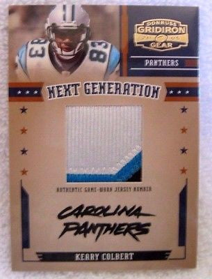 Eric Shelton RC 2005 UD SP Authentic 3-Color Jersey Patch Auto#/899-Panthers RB