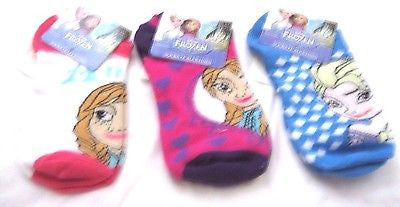 Frozen Elsa&Anna 3 Pack Kids Socks! 3 Pairs of Elsa&Anna Dress up Socks Size:6-8