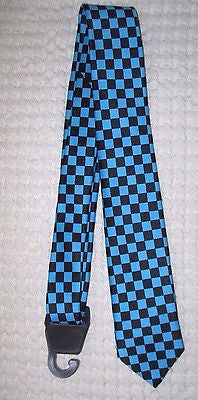 Unisex Blue and Black Checkered Checkers Diamonds Neck Tie 56" L x 2 1/2" W-New