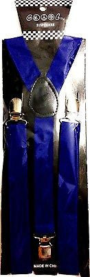 Navy Blue Y-Shape Back Adjustable Suspenders Men,Women Blue Suspenders-New
