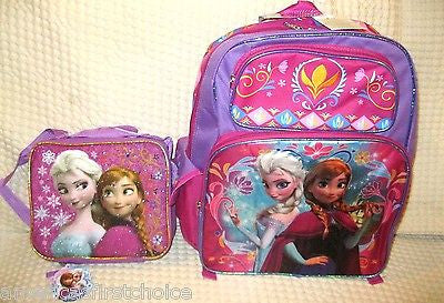 Frozen Elsa Anna 16" Backpack,Lunch Bag,Party Bags,Jump Rope,Puzzle,Lip Balm-v3