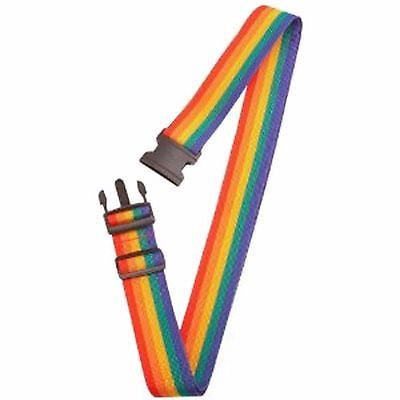 Rainbow Gay Pride Deluxe adjustable webbed luggage strap belt w/ quick release