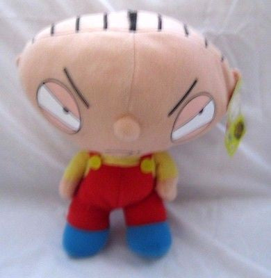 9" Stewie wearing red overalls and Large Head Soft Stuffed Toy-Brand New!