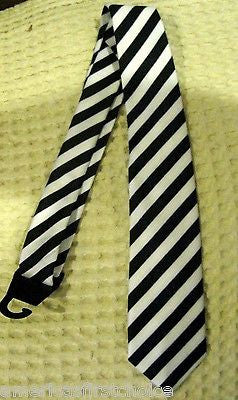 Black White Striped Stripes Unisex Men's Tie Necktie 57" Long x 2" Wide-New!v2