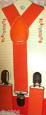 Kids Boys Girls Orange2 Y-Style Back Adjustable Bow Tie & Orange Kids suspenders