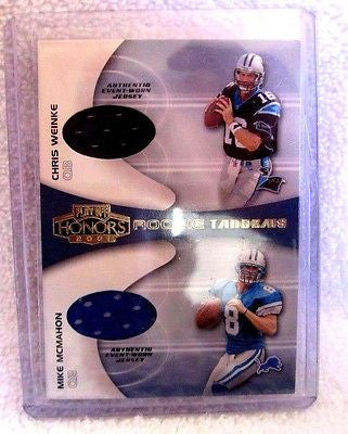 Chris Weinke&Mike McMahon RC 2001 Playoff Honors Rookie Tandems Jerseys-Panthers