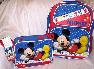 Mickey Mouse School 10"-12" Backpack Back Pack by Disney-New with Tags!!