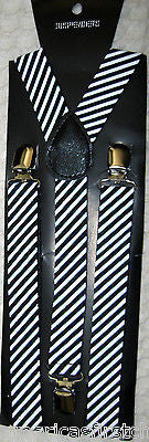 Unisex White Black Gray Gorgoyle Pattern Adjustable Y-Style Back suspenders-New!