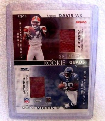 Terrell Davis 2002 Playoff Jersey Card & 2005 Classic Card-Broncos RB 2 Card