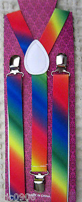 Rainbow Ty Dye Tie Dye Design Unisex Adjustable Y-Back Suspenders-New in Package