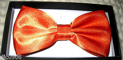 Solid ORANGE Adjustable Bow Tie & ORANGE FLAMES Adjustable Suspenders Combo-New