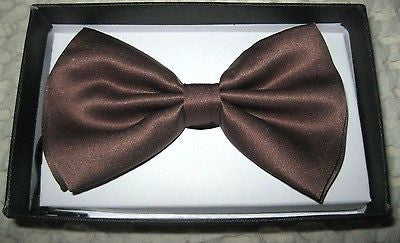 UNISEX TWO LAYER DARK BROWN TUXEDO ADJUSTABLE  BOW TIE BOWTIE-NEW IN GIFT BOX!