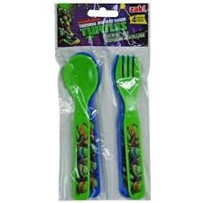 Teenager Mutant Ninja Turtles Flatware 2 forks and 2 spoons (2 Sets 2Clrs)-New!
