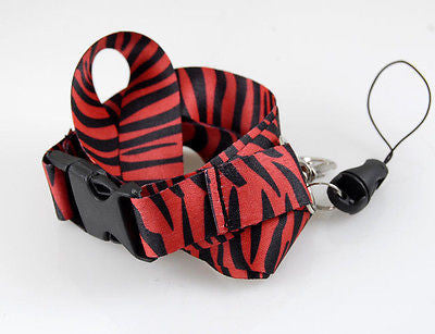 Red and Black Zebra Print Design 15" lanyard-Red Zebra Lanyard-New With Tags!!!