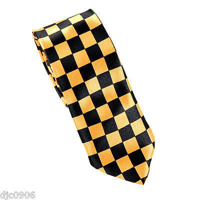 Unisex Blue and Black Checkered Checkers Diamonds Neck Tie 56" L x 2 1/2" W-New