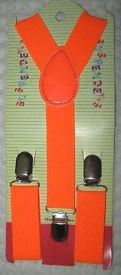 Solid Orange Kids Boys Girls Y-Style Back Adjustable suspenders-New in Package!