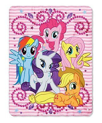My Little Ponies Sparkle Fleece Blanket/Throw 46" x 60"-My Little Pony Throw-New