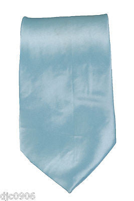 Unisex Baby Blue Light Blue Silk Feel Neck tie 56" L x 3" W-blue NeckTie-New