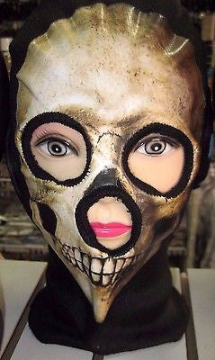 Beanie Full Face Yellow Skull face open mouth mask costume halloween attire-New!
