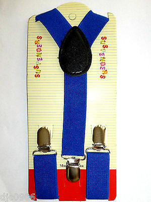 Navy Royal Blue Kids Boys Girls Y-Style Back Adjustable suspenders-New in Pkg!