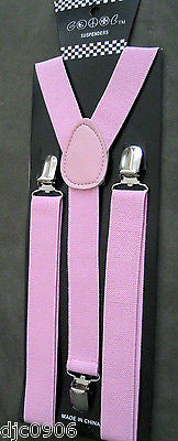 Pink Black Swirls  Adjustable Bowtie & Pink Adjustable Suspenders Combo-New!