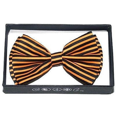 ORANGE BLACK STRIPES TUXEDO ADJUSTABLE BOWTIE BOW TIE-NEW!BLACK ORANGE BOW TIE