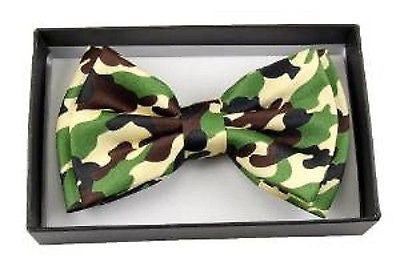 UNISEX MILITARY/ARMY GREEN CAMO CAMOUFLAGE ADJUSTABLE  BOW TIE-NEW GIFT BOX!V2