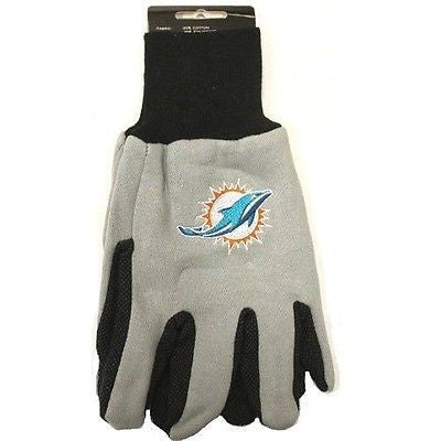 Miami Dolphins Gray/Black Team Logo Licensed NFL Sport Utility Gloves-New