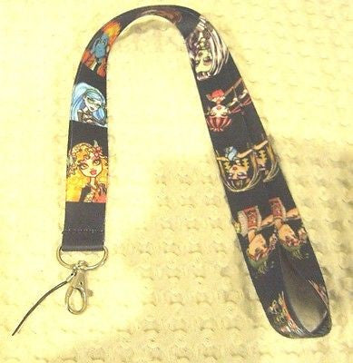 Monster High Friends Black Lanyard ID Holder Mobile Device Lanyard-Brand New!