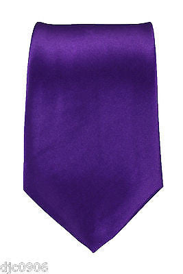 Unisex Dark Purple Silk Feel Neck tie 56" L x 3" W-Purple NeckTie-New