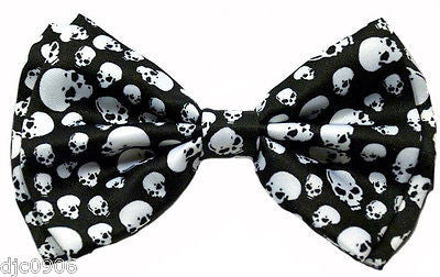 BLACK AND WHITE SKULLS ADJUSTABLE BOWTIE BOW TIE-NEW GIFT BOX!SKULLS BOW TIE