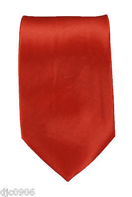 Unisex Bright Ruby Red Silk Feel Polyester Neck tie 56" L x 3" W-RedTie-New