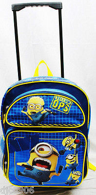 Despicable Me 2 Minions Jerry Stuart Rolling School 16" Backpack Universal-New