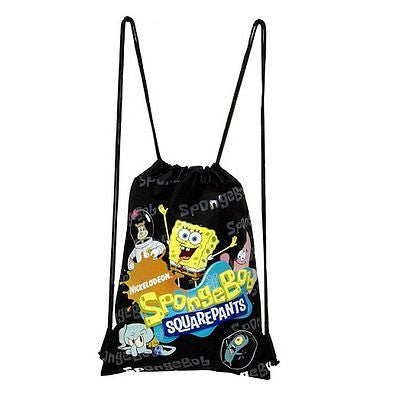 NICK JR. SPONGEBOB + STARFISH BLUE DRAWSTRING BAG BACKPACK TRAVEL STRING -NEW!!