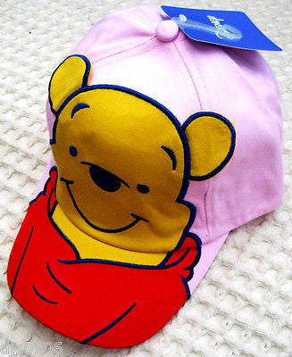 Disney Winnie the Pooh Embroidery Boys Girls Pink Baseball Cap-New with Tags!
