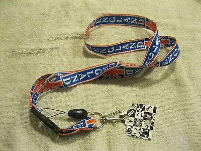 British England Red White Blue Lanyard for ID Holder & Mobile Devices Keychain